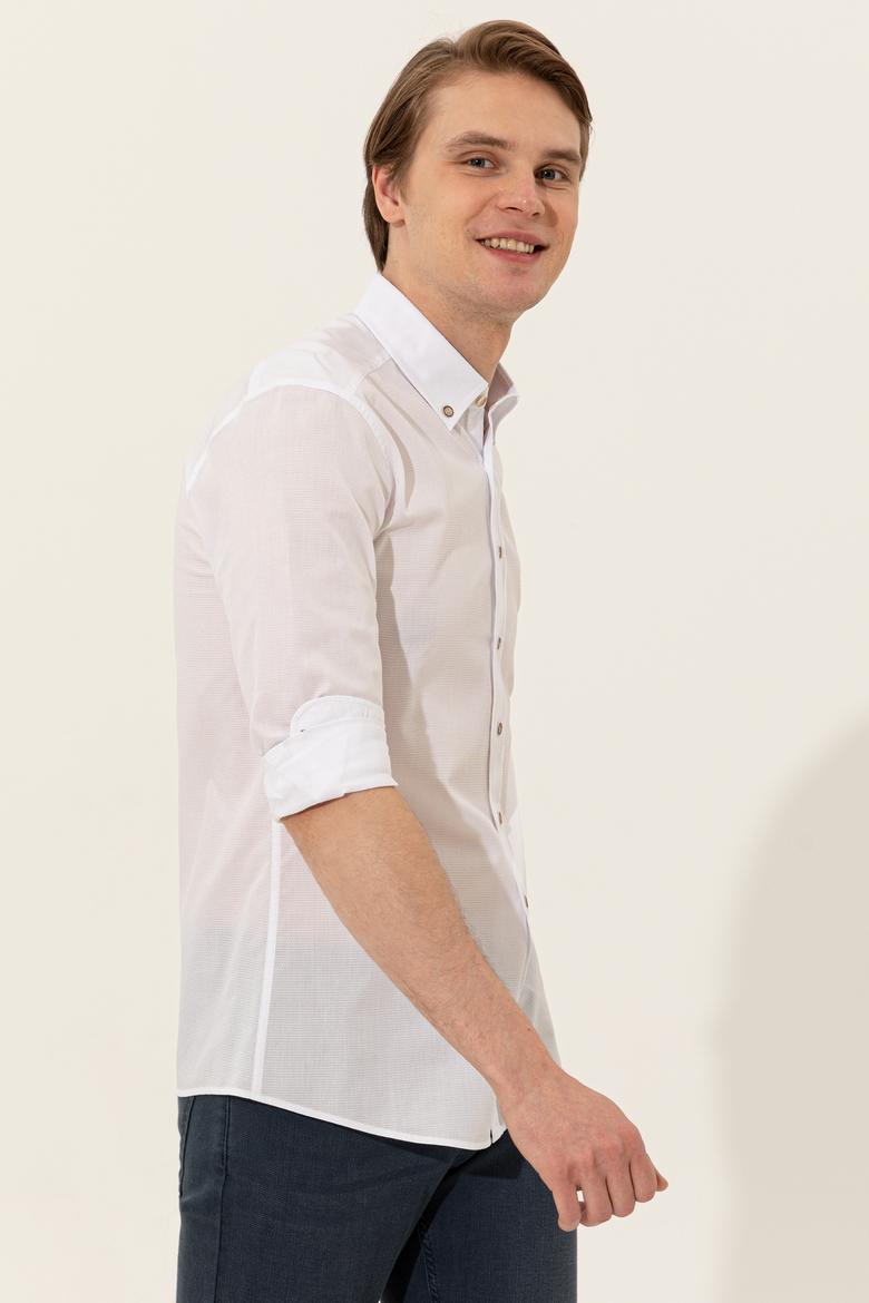 Erkek Beyaz Gömlek Uzunkol Basic - 50246368010