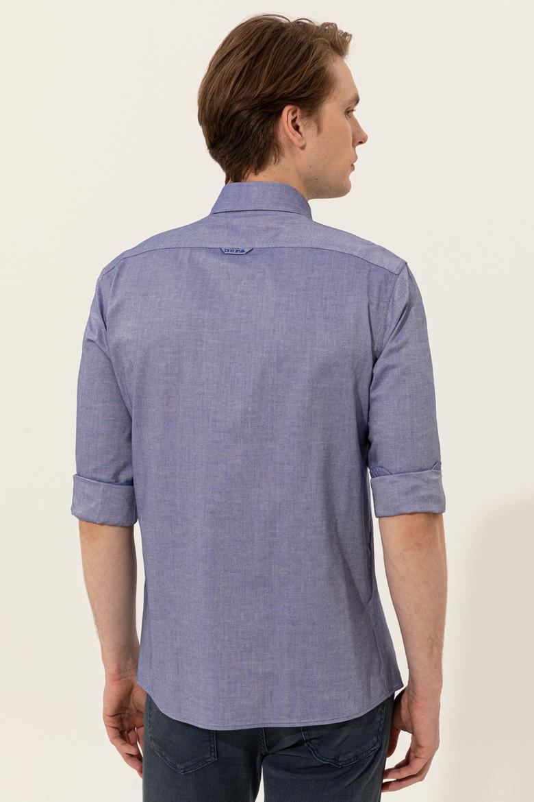 Erkek Mavi Uzun Kollu Basic Gömlek - 50249487099