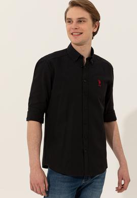 Erkek Siyah Gömlek Uzunkol Basic - 50249489038