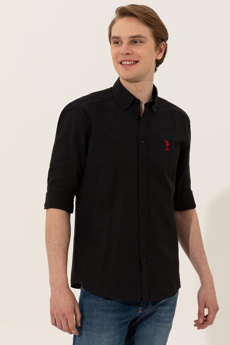 Erkek Siyah Gömlek Uzunkol Basic - 50249489038