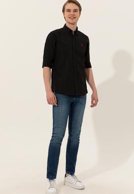 Erkek Siyah Gömlek Uzunkol Basic - 50249489038