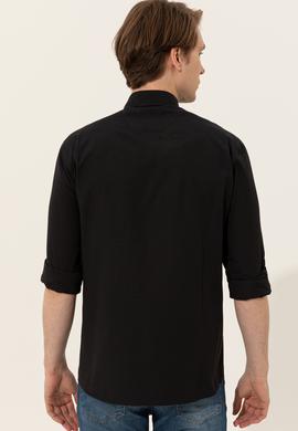 Erkek Siyah Gömlek Uzunkol Basic - 50249489038