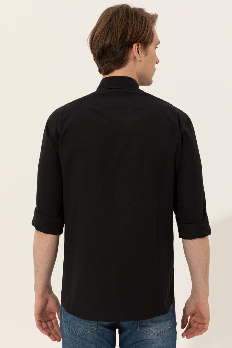 Erkek Siyah Gömlek Uzunkol Basic - 50249489038