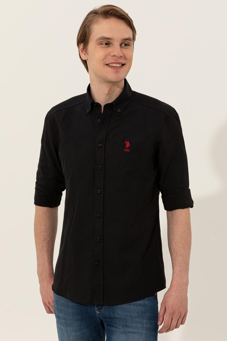 Erkek Siyah Gömlek Uzunkol Basic