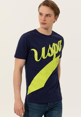 Erkek Lacivert Bisiklet Yaka Tişört - 50248616016