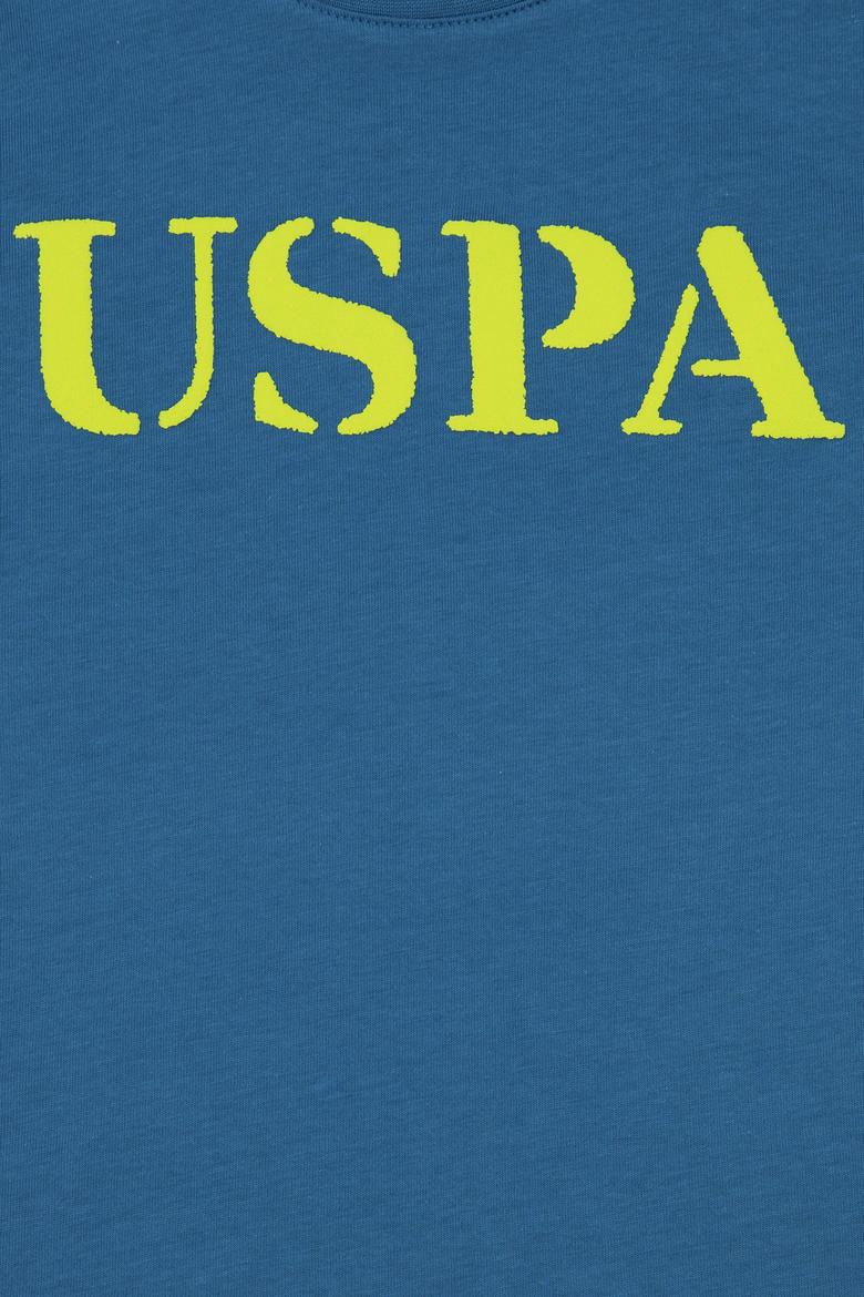 Çocuk Petrol Mavisi Bisiklet Yaka Tişört - 50251777159