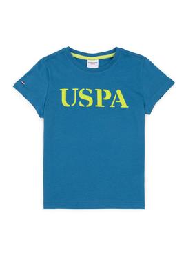 Çocuk Petrol Mavisi Bisiklet Yaka Tişört - 50251777159