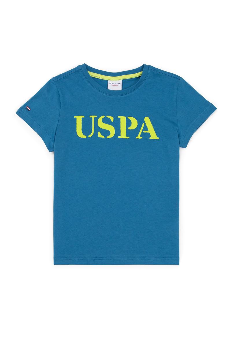 Çocuk Petrol Mavisi Bisiklet Yaka Tişört