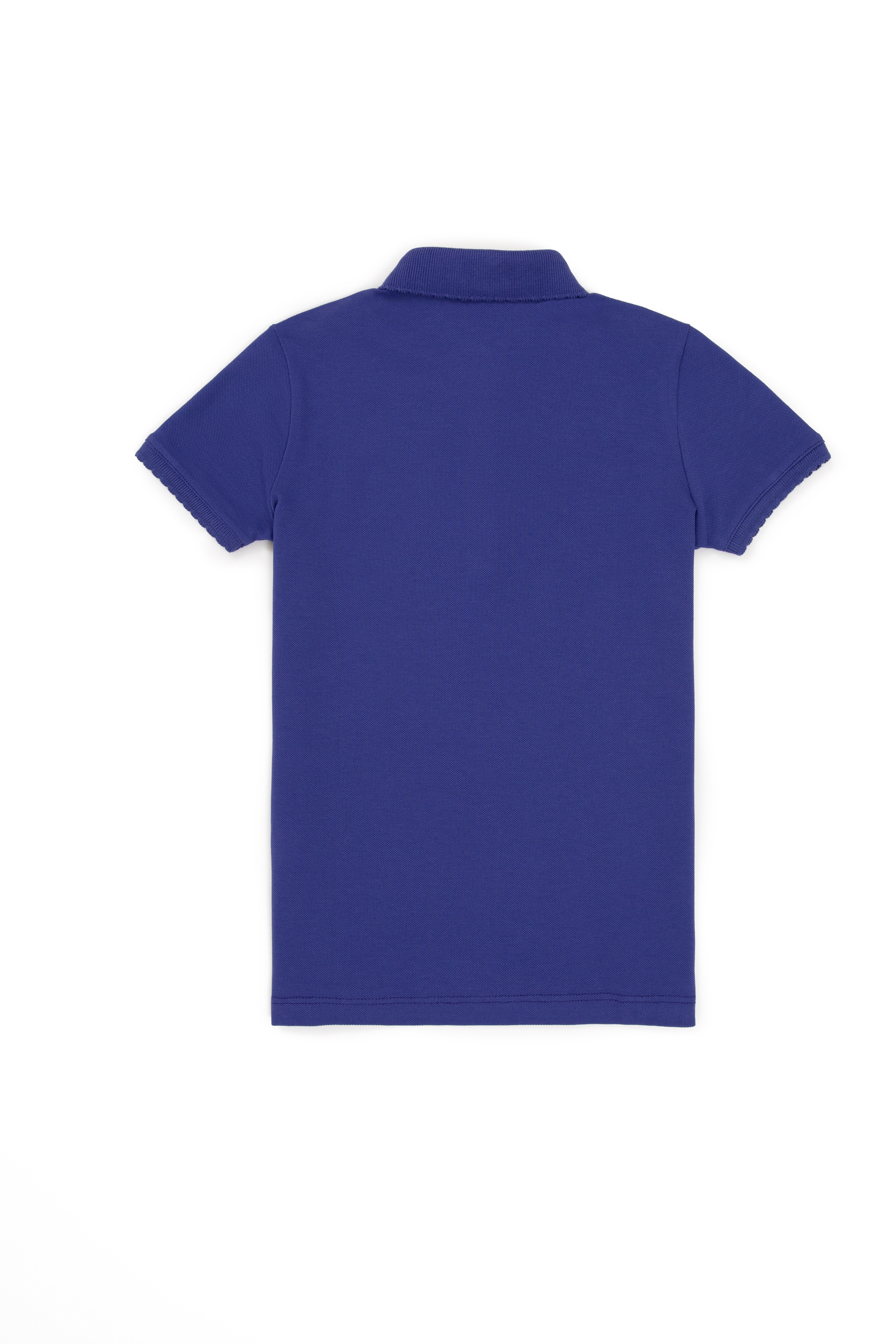 Kız Çocuk Mavi Basic Polo Yaka Tişört - Image 2