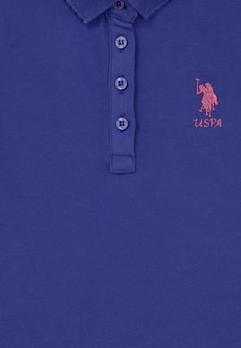 Kız Çocuk Mavi Basic Polo Yaka Tişört - 50246800152