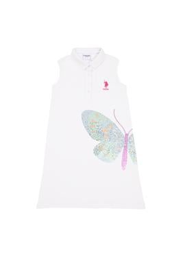 Kız Çocuk Beyaz Kolsuz Örme Elbise - 50246771004