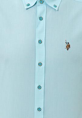 Erkek Turkuaz Uzun Kollu Basic Gömlek - 50246368037