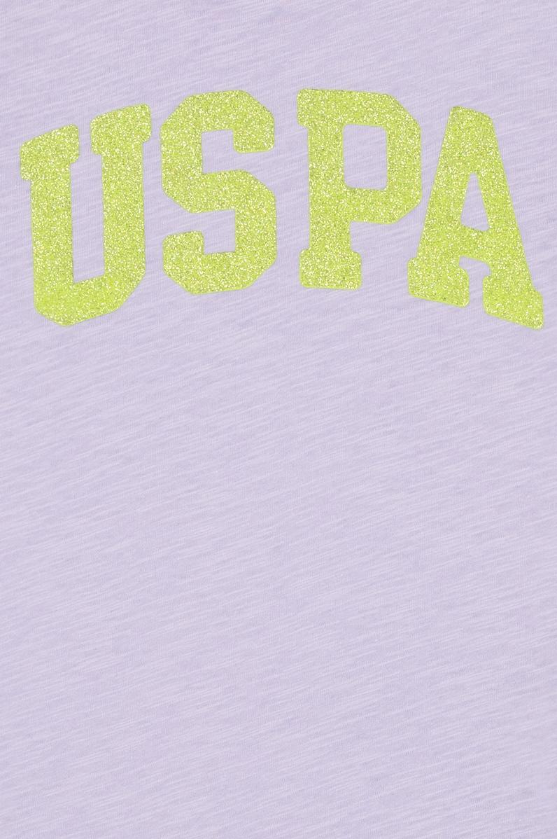 Kız Çocuk Lila Basic Bisiklet Yaka Tişört