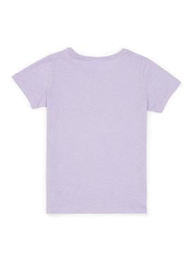 Kız Çocuk Lila Basic Bisiklet Yaka Tişört - 50246803008