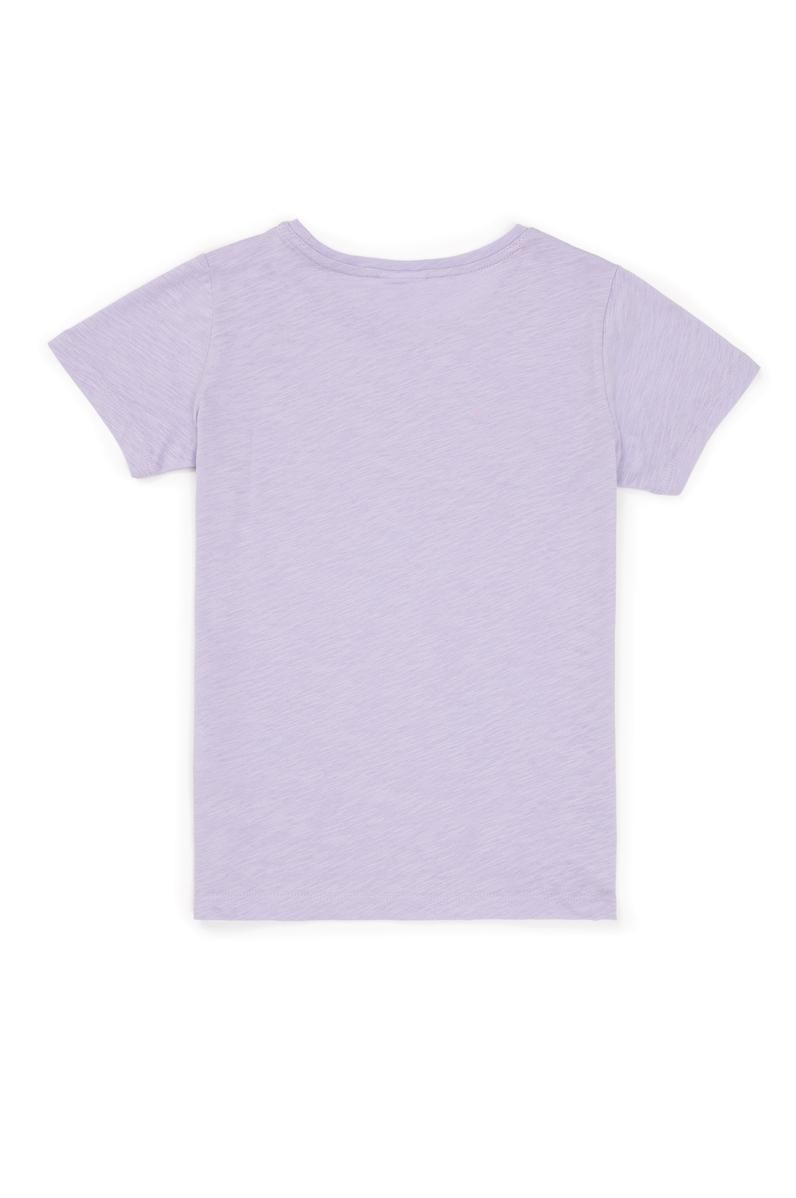 Kız Çocuk Lila Basic Bisiklet Yaka Tişört