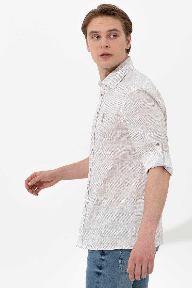 Erkek Haki Uzun Kollu Gömlek - 50246334016