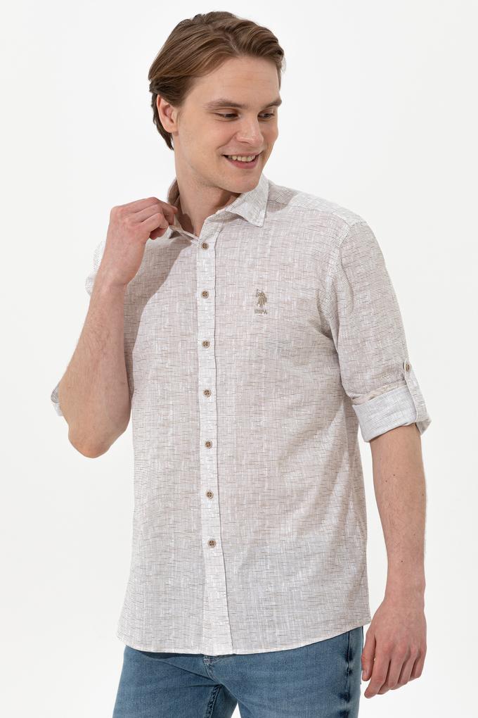 Erkek Haki Uzun Kollu Gömlek