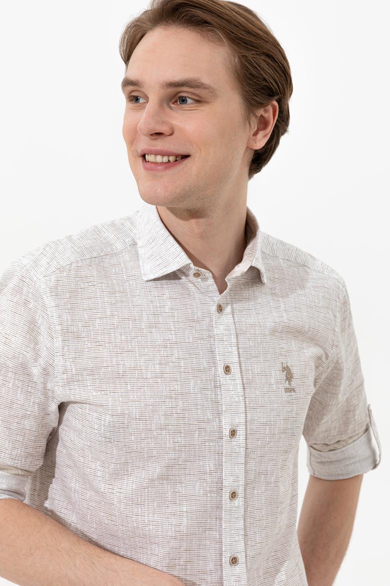 Erkek Haki Uzun Kollu Gömlek - 50246334016