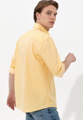 Erkek Açık Sarı Uzun Kollu Gömlek - 50247123036