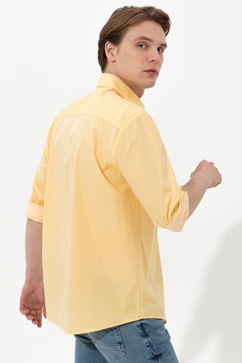 Erkek Açık Sarı Uzun Kollu Gömlek - 50247123036