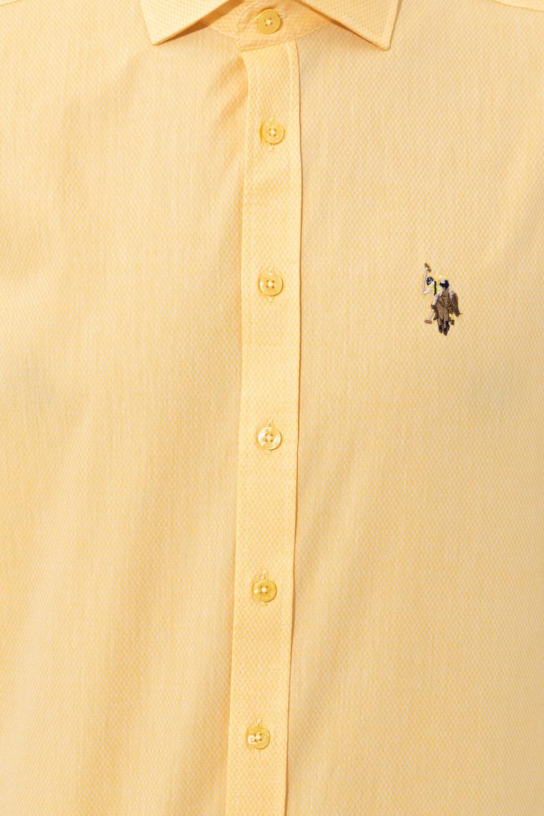 Erkek Açık Sarı Uzun Kollu Gömlek - 50247123036