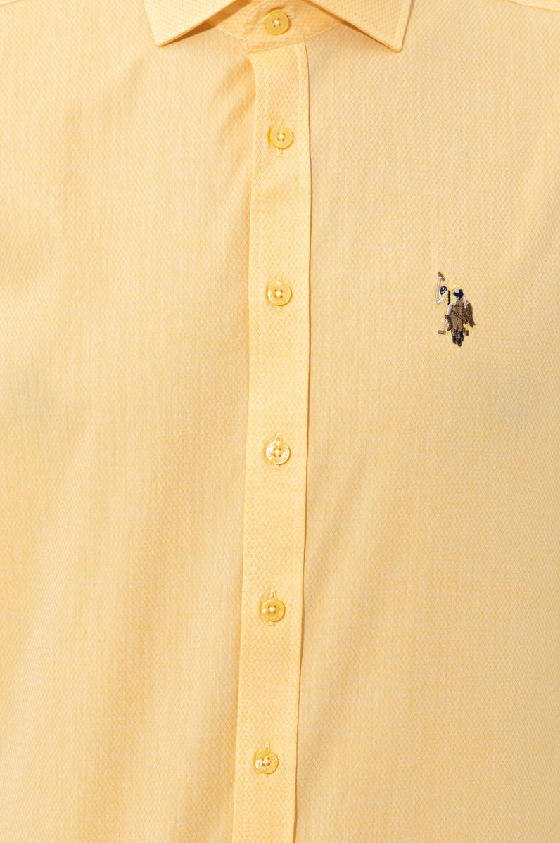 Erkek Açık Sarı Uzun Kollu Gömlek