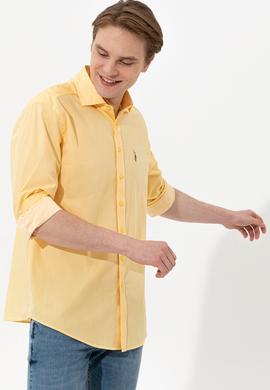Erkek Açık Sarı Uzun Kollu Gömlek - 50247123036