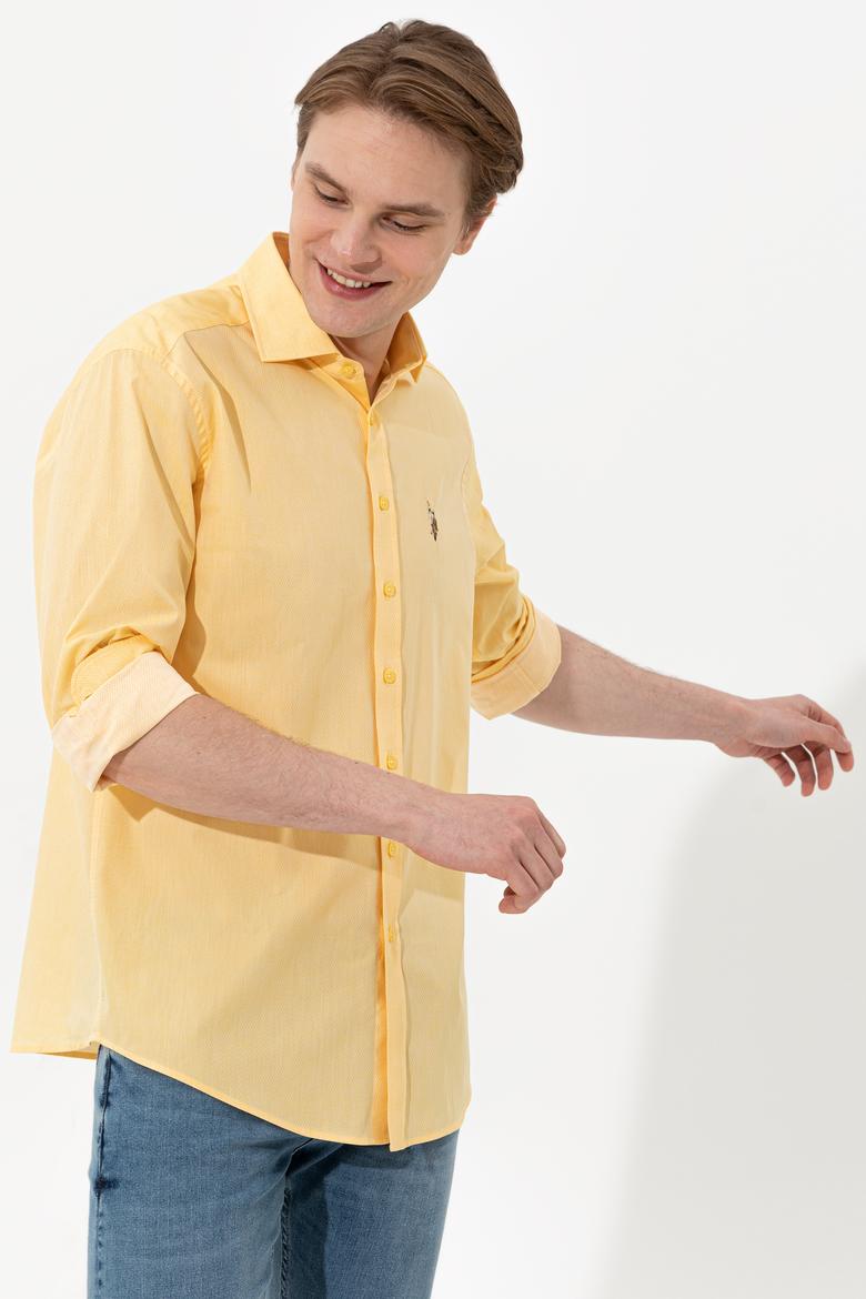 Erkek Açık Sarı Uzun Kollu Gömlek - 50247123036
