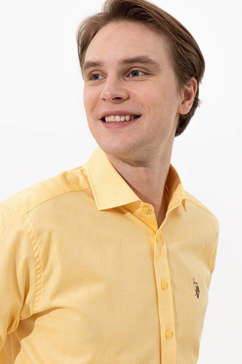 Erkek Açık Sarı Uzun Kollu Gömlek
