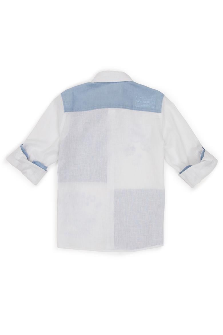 Erkek Çocuk Açık Mavi Uzun Kollu Gömlek - 50247897010