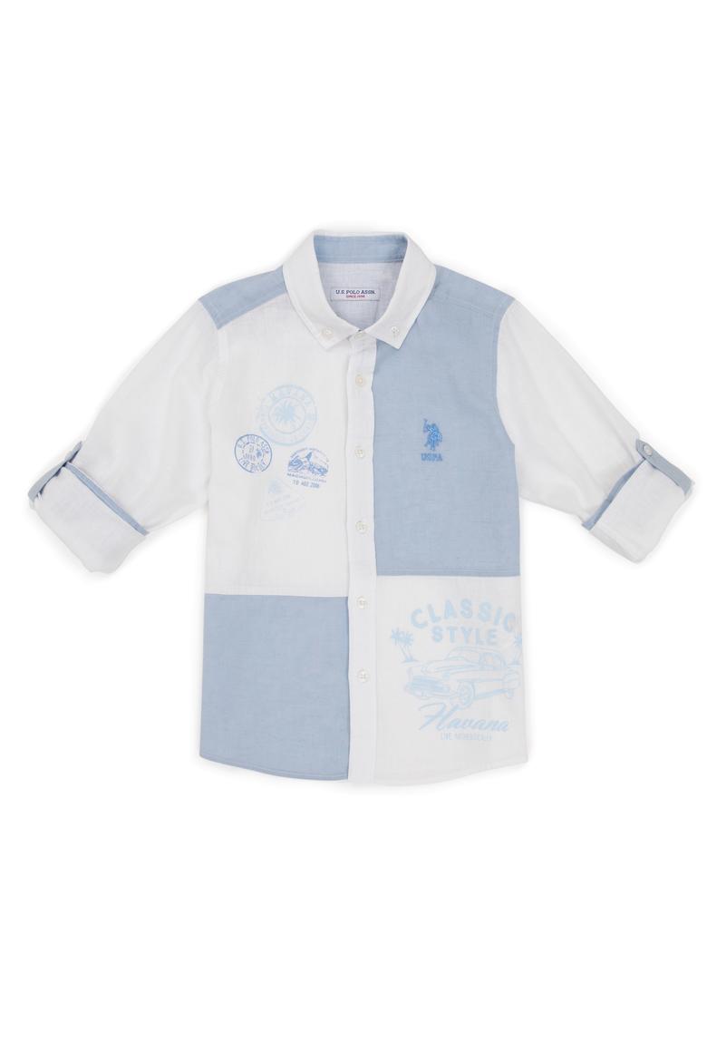 Erkek Çocuk Açık Mavi Uzun Kollu Gömlek