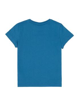 Çocuk Petrol Mavisi Bisiklet Yaka Tişört - 50251777159