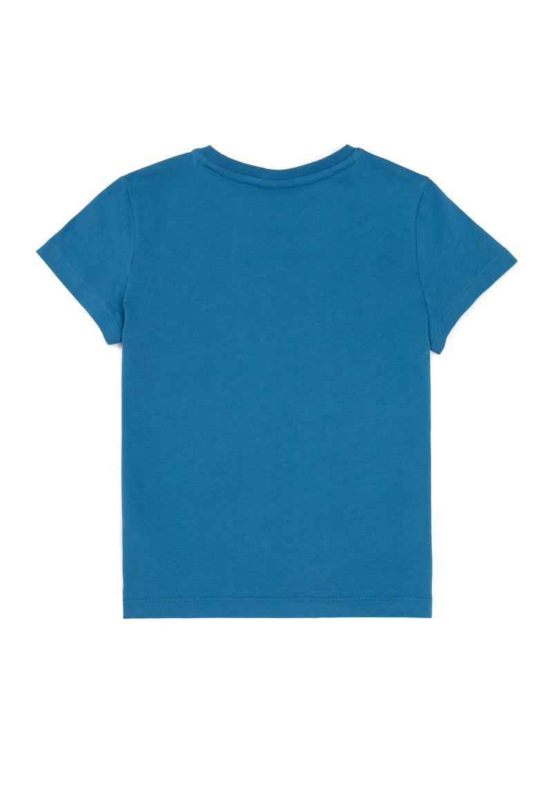 Çocuk Petrol Mavisi Bisiklet Yaka Tişört - 50251777159