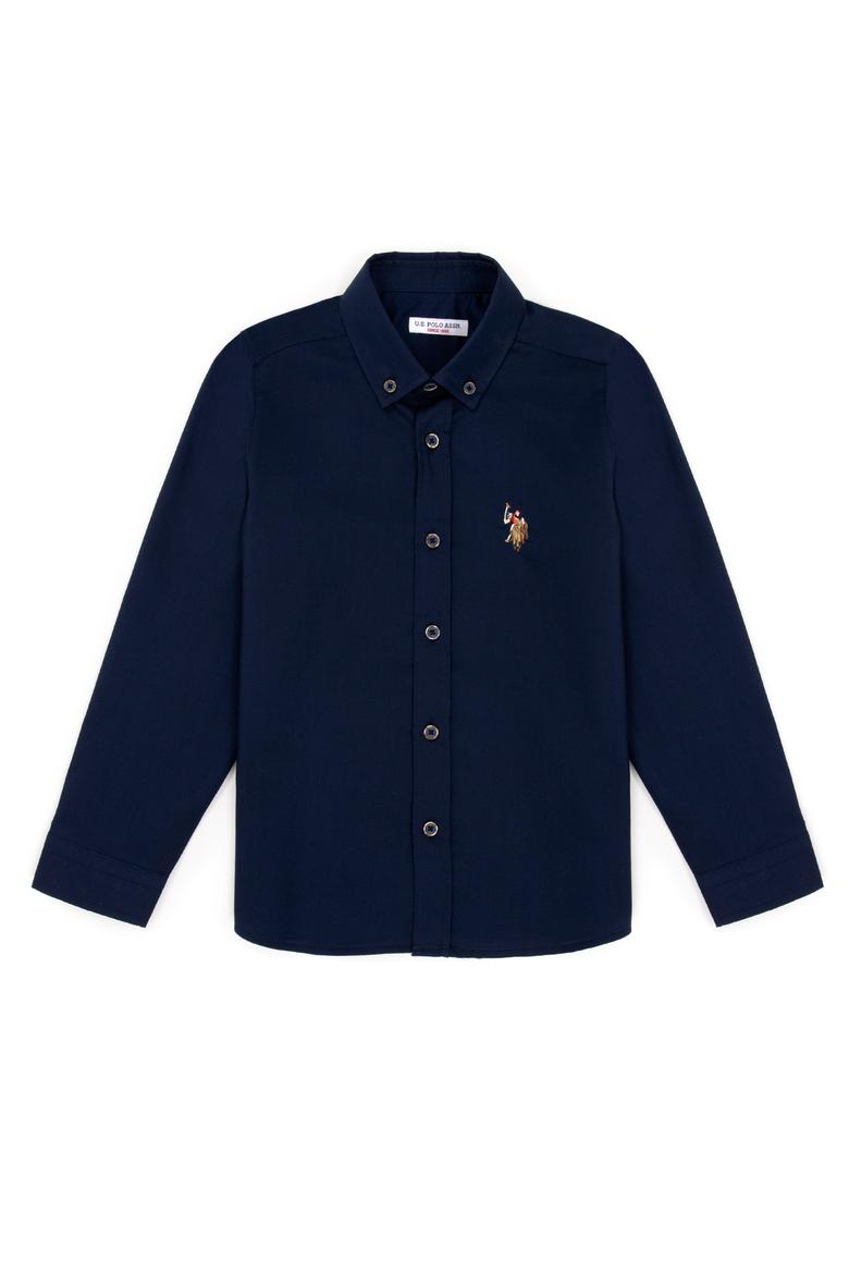 Erkek Çocuk Lacivert Uzun Kollu Basic Gömlek