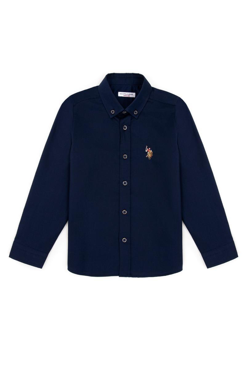 Erkek Çocuk Lacivert Uzun Kollu Basic Gömlek