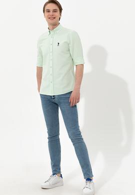 Erkek Mint Uzun Kollu Basic Gömlek - 50249490084