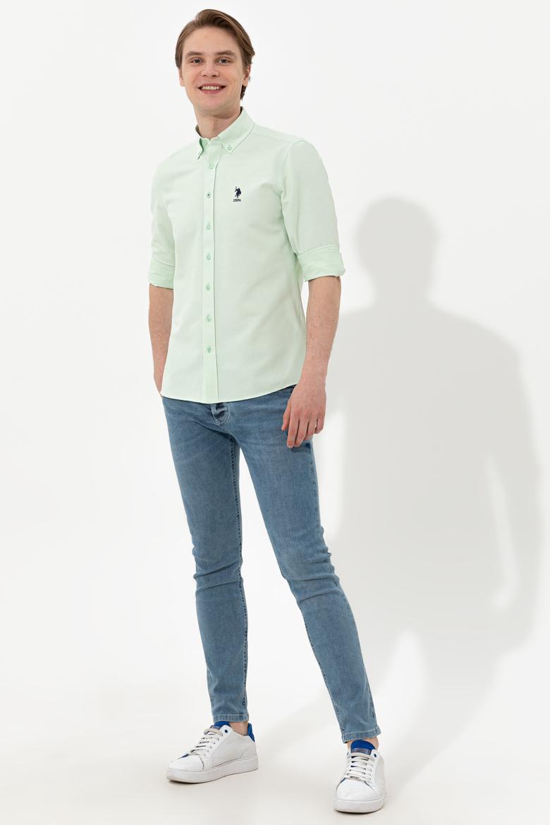 Erkek Mint Uzun Kollu Basic Gömlek - 50249490084