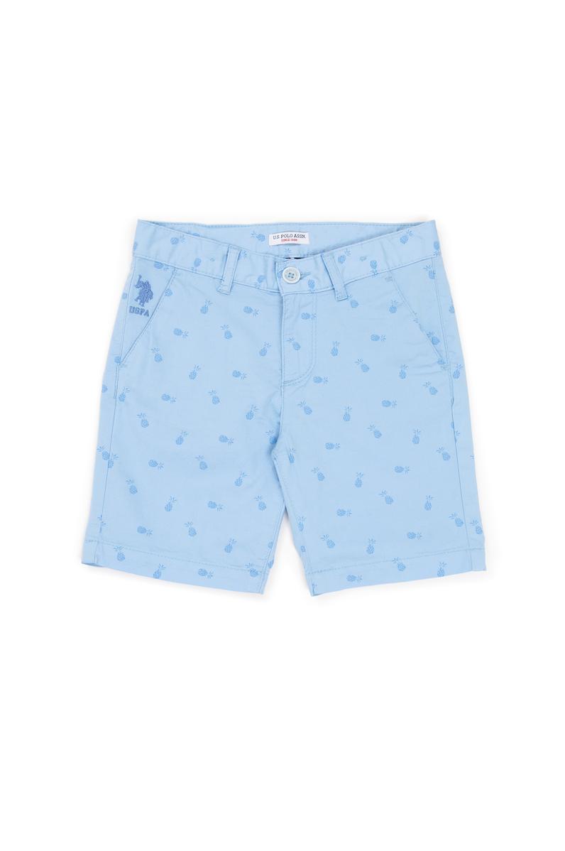 Erkek Çocuk Açık Mavi Dokuma Şort