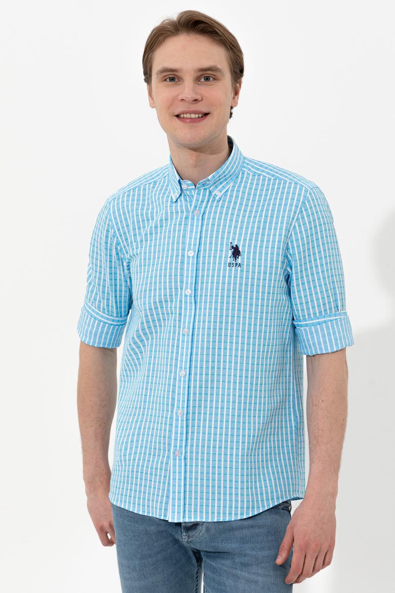 Erkek Turkuaz Uzun Kollu Gömlek - 50248122015