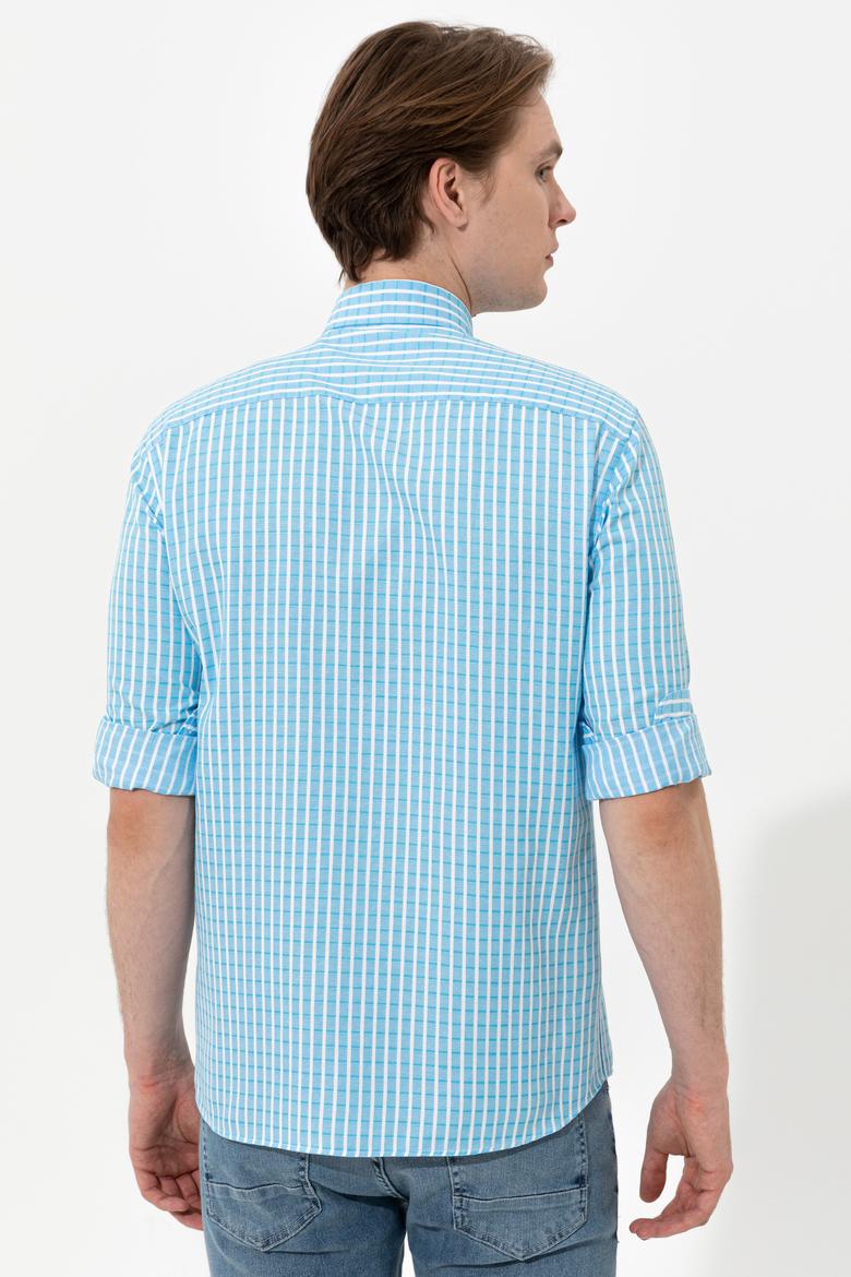 Erkek Turkuaz Uzun Kollu Gömlek - 50248122015