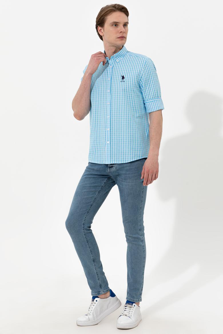 Erkek Turkuaz Uzun Kollu Gömlek - 50248122015