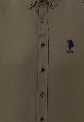 Erkek Haki Uzun Kollu Basic Gömlek - 50254188085