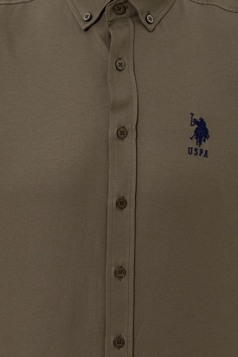 Erkek Haki Uzun Kollu Basic Gömlek - 50254188085