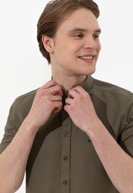 Erkek Haki Uzun Kollu Basic Gömlek - 50254188085