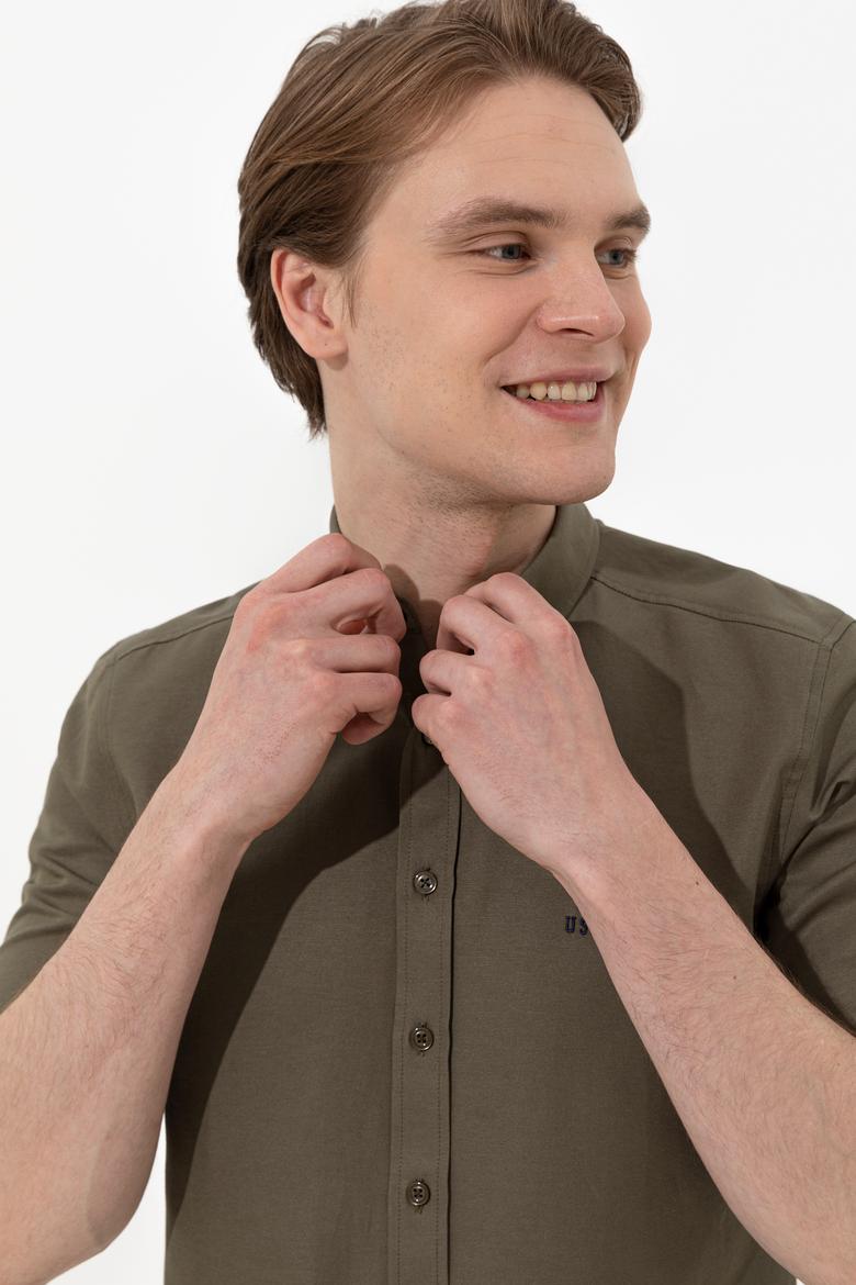 Erkek Haki Uzun Kollu Basic Gömlek - 50254188085