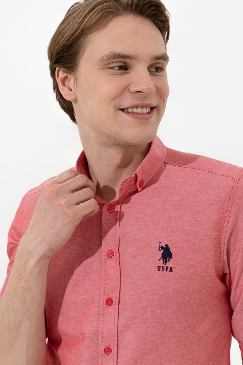 Erkek Kırmızı Uzun Kollu Basic Gömlek - 50254188032