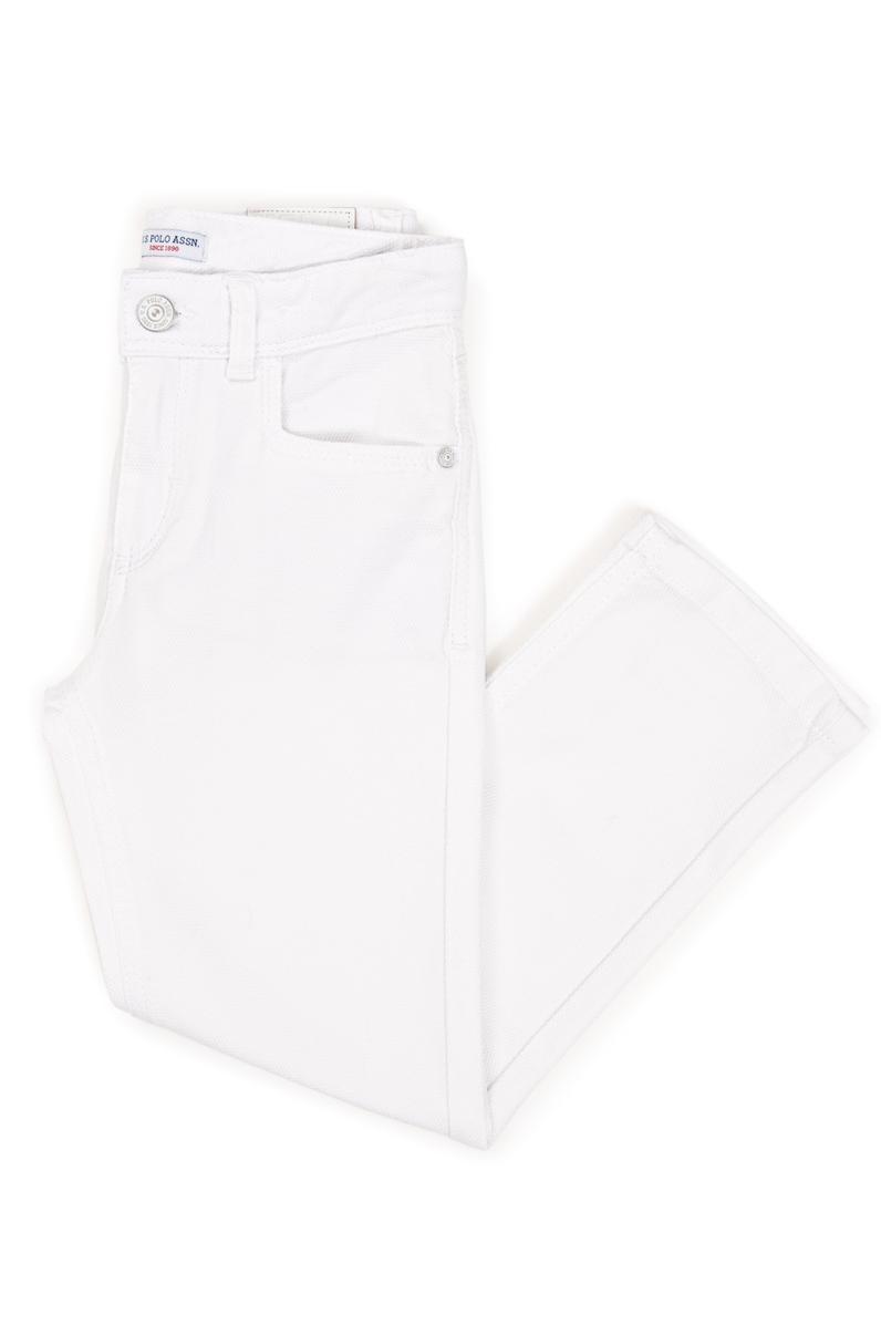 Erkek Çocuk Beyaz Kanvas Pantolon
