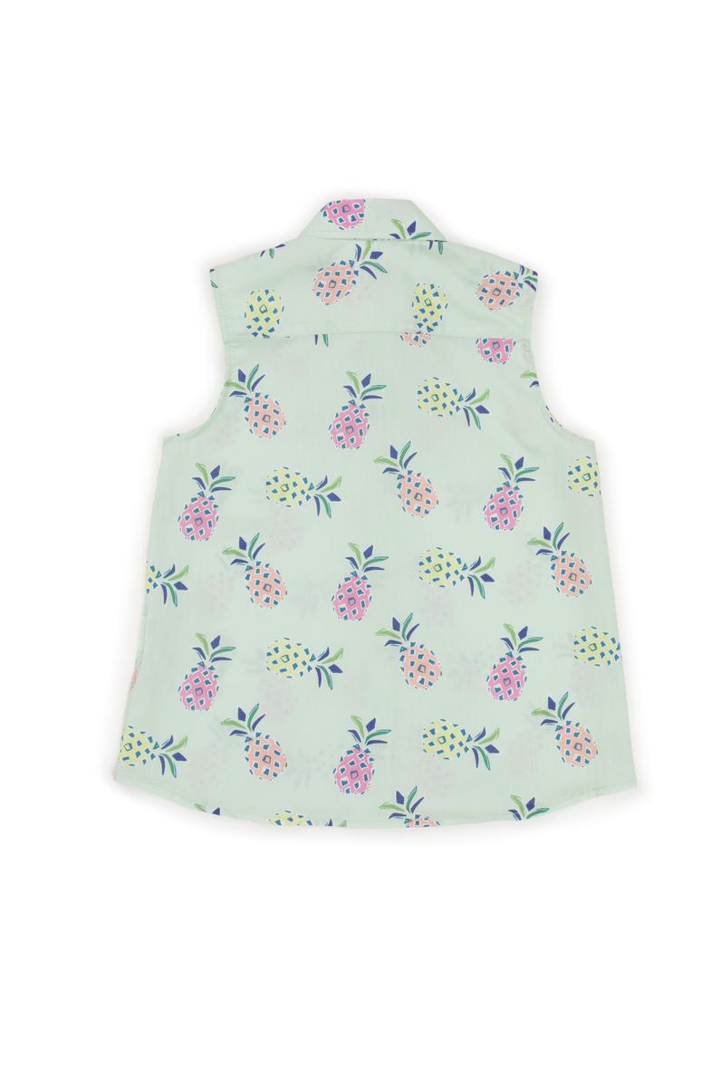 Kız Çocuk Mint Kısa Kollu Gömlek