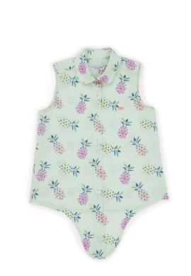 Kız Çocuk Mint Kısa Kollu Gömlek - 50246453014