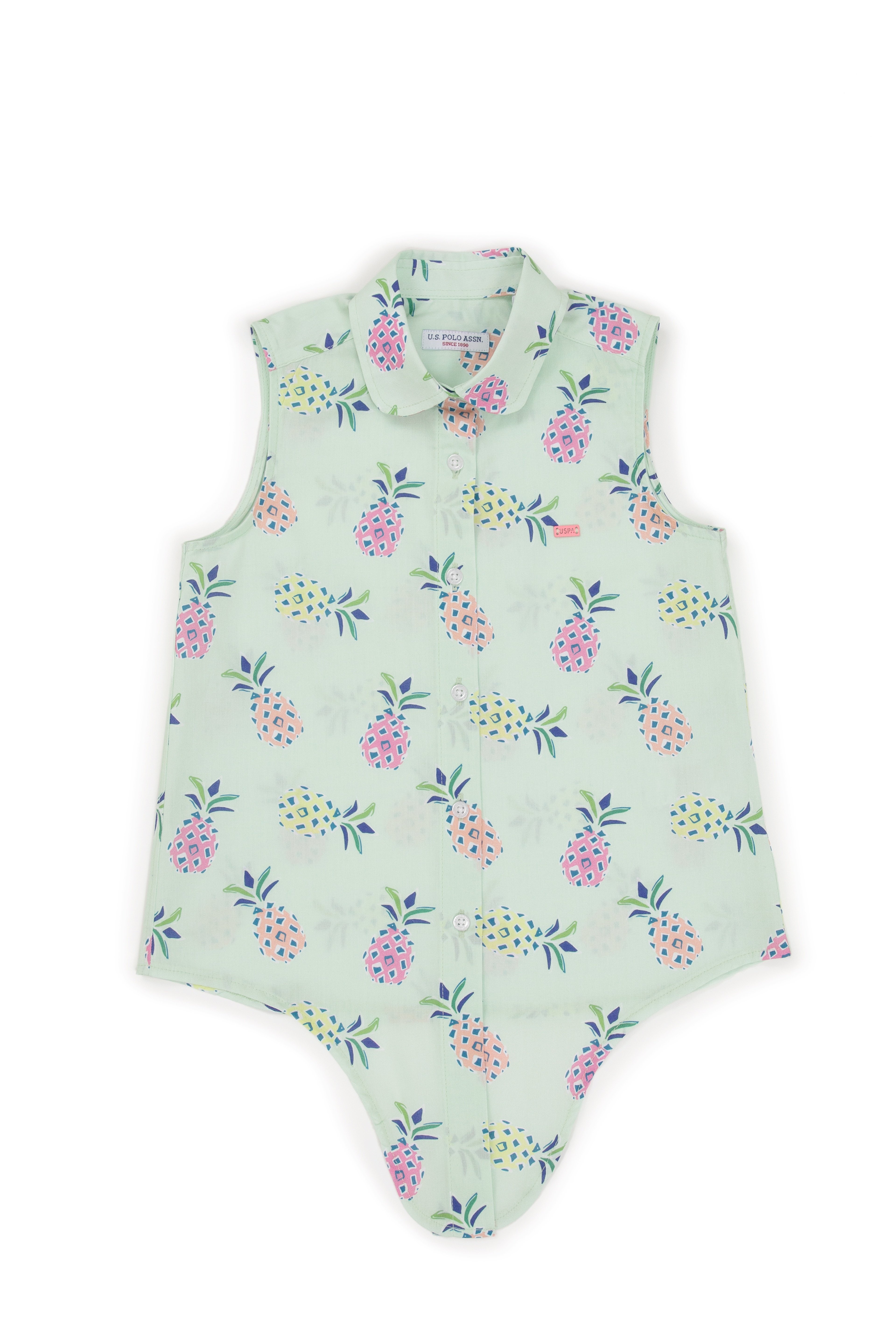 Kız Çocuk Mint Kısa Kollu Gömlek - Image 3